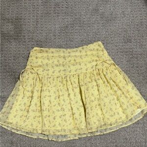 Floral Yellow Skirt Girls Zara